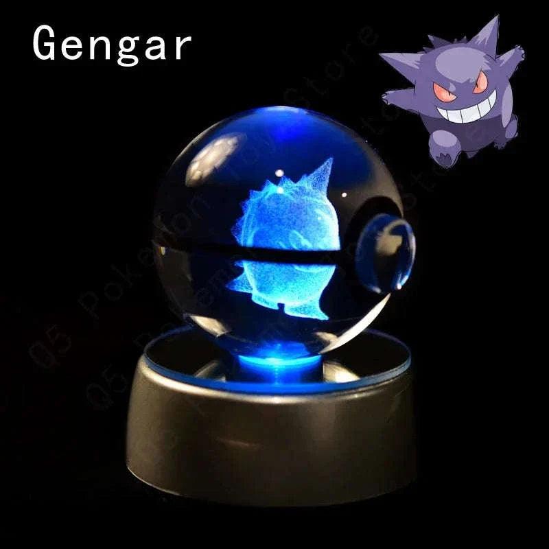 Pokemon Crystal Ball Pokeballs Led Base Display