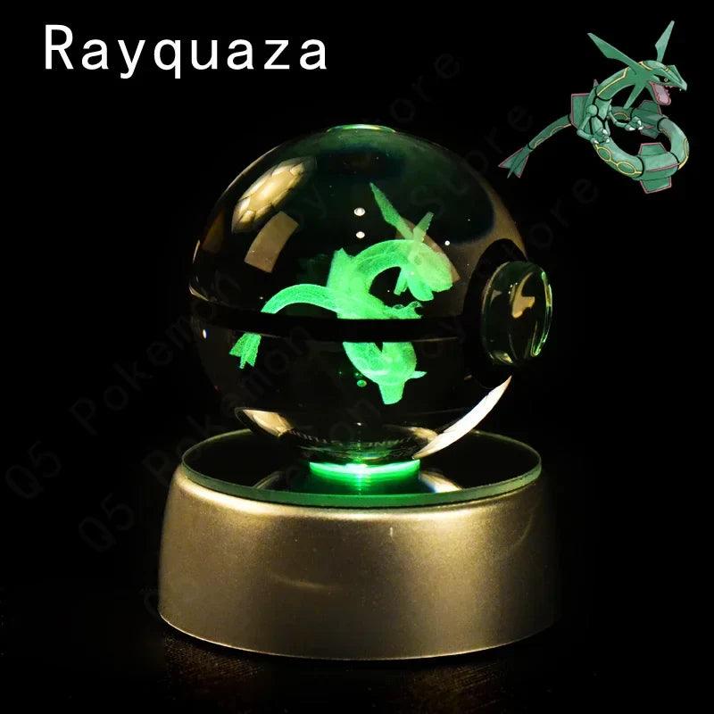 Pokemon Crystal Ball Pokeballs Led Base Display