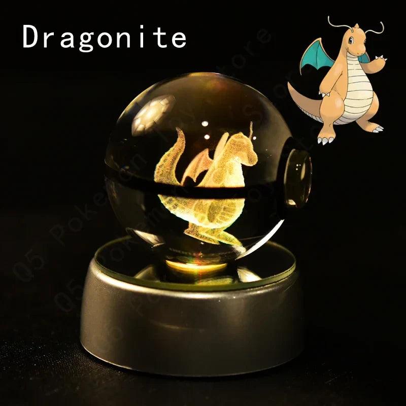 Pokemon Crystal Ball Pokeballs Led Base Display