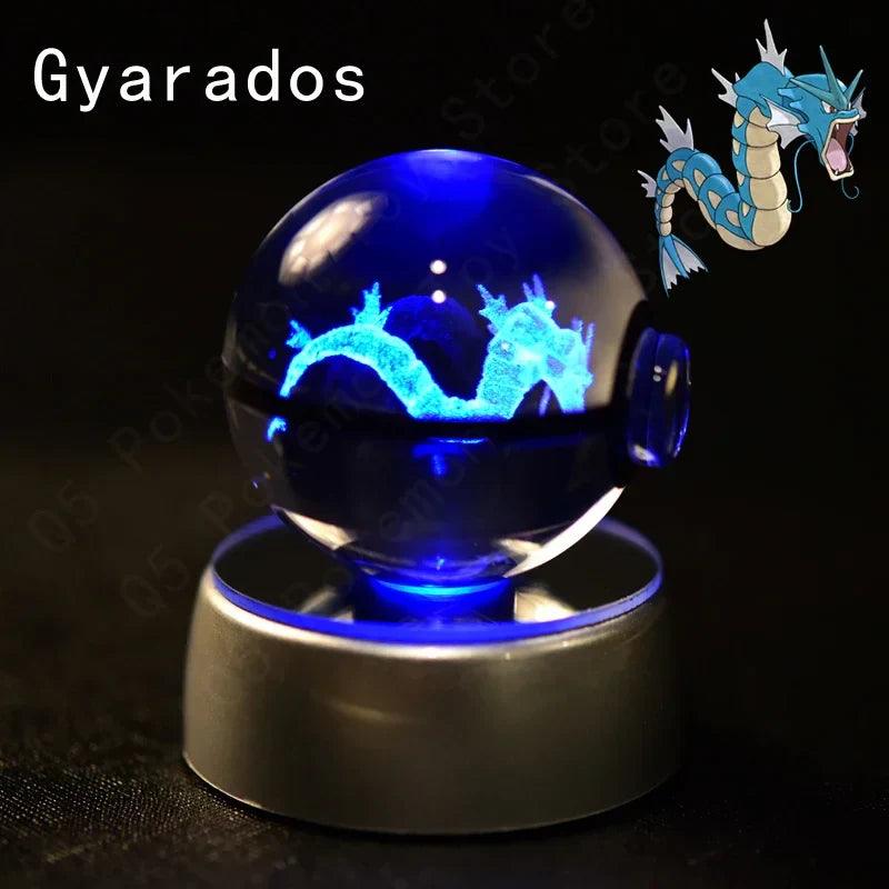 Pokemon Crystal Ball Pokeballs Led Base Display