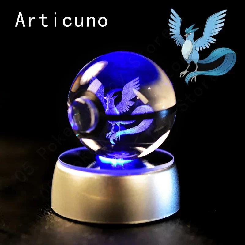 Pokemon Crystal Ball Pokeballs Led Base Display