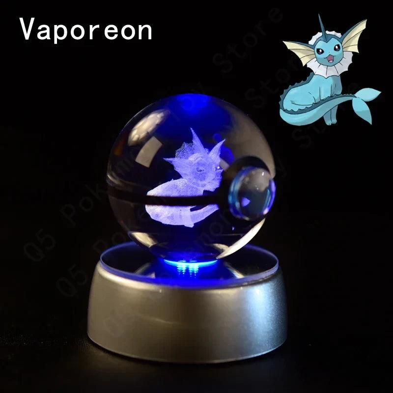 Pokemon Crystal Ball Pokeballs Led Base Display