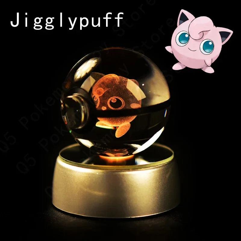 Pokemon Crystal Ball Pokeballs Led Base Display