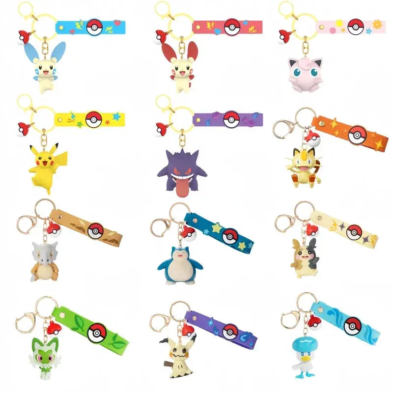 Pokemon Keychain Set Snorlax Mimikyu Cubone Cute Charms for Bags - ToylandEU