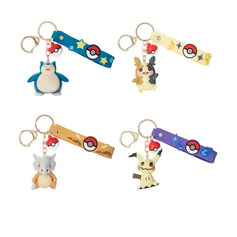 Pokemon Keychain Set Snorlax Mimikyu Cubone Cute Charms for Bags - ToylandEU