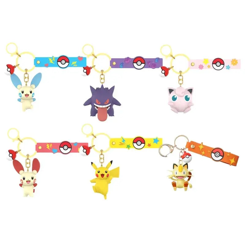 Pokemon Keychain Set Snorlax Mimikyu Cubone Cute Charms for Bags - ToylandEU