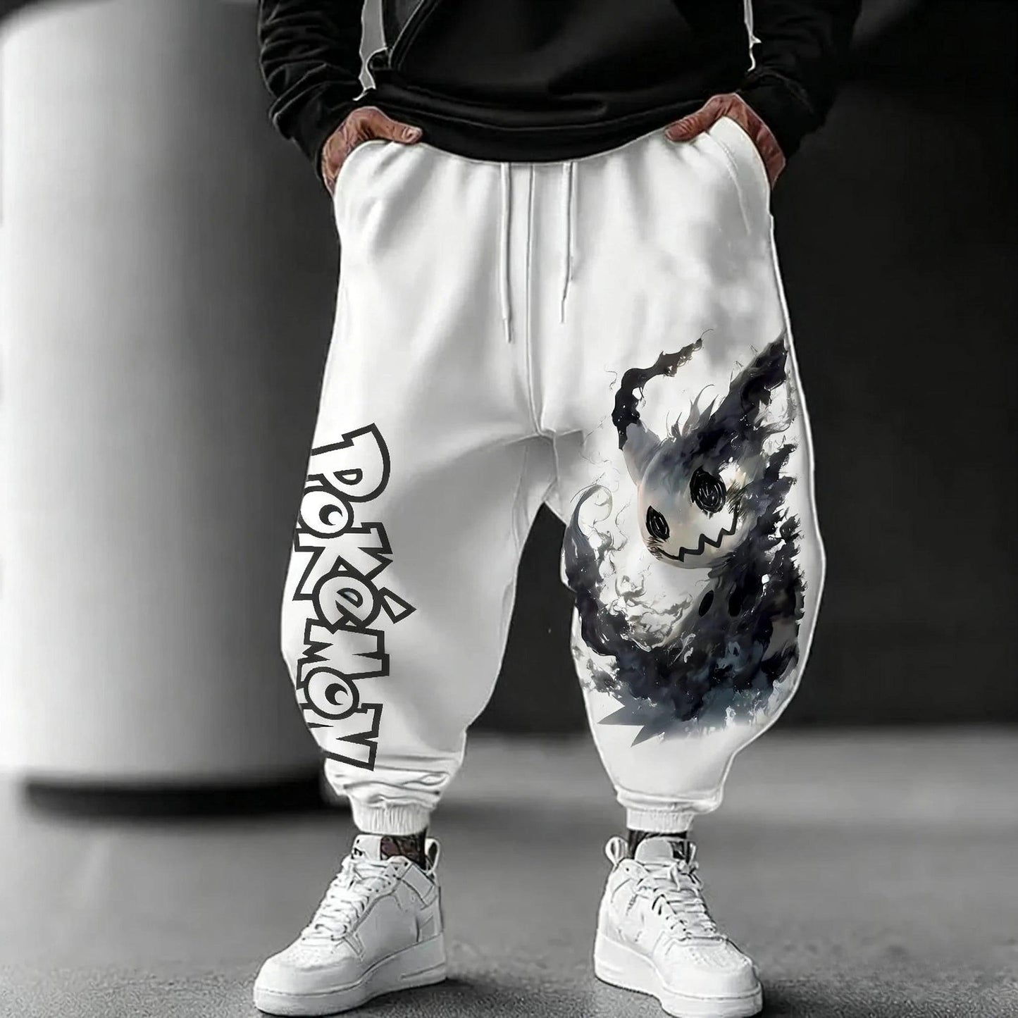 Pokemon Mimikyu Sweatpants | White Cotton | Toylandeu™