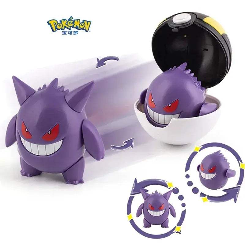 Pokemon Pokeball Anime Figures Toys, Pikachu Gengar Dragonite Snorlax Lapras Pocket Pokeball Toys - ToylandEU