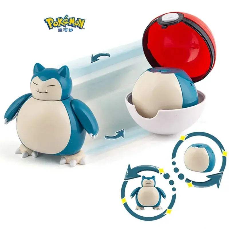 Pokemon Pokeball Anime Figures Toys, Pikachu Gengar Dragonite Snorlax Lapras Pocket Pokeball Toys - ToylandEU