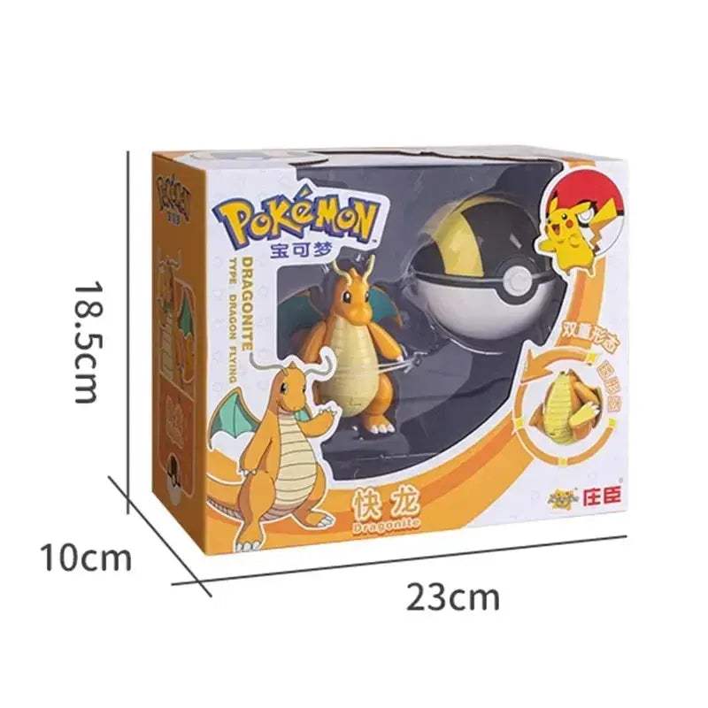 Pokemon Pokeball Anime Figures Toys, Pikachu Gengar Dragonite Snorlax Lapras Pocket Pokeball Toys - ToylandEU