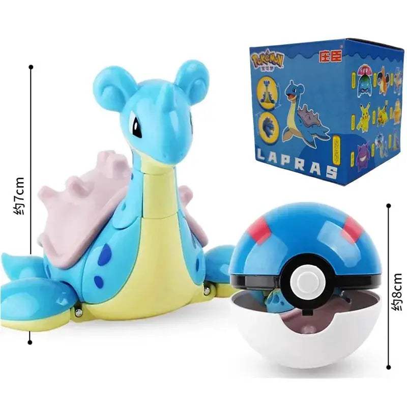 Pokemon Pokeball Anime Figures Toys, Pikachu Gengar Dragonite Snorlax Lapras Pocket Pokeball Toys - ToylandEU