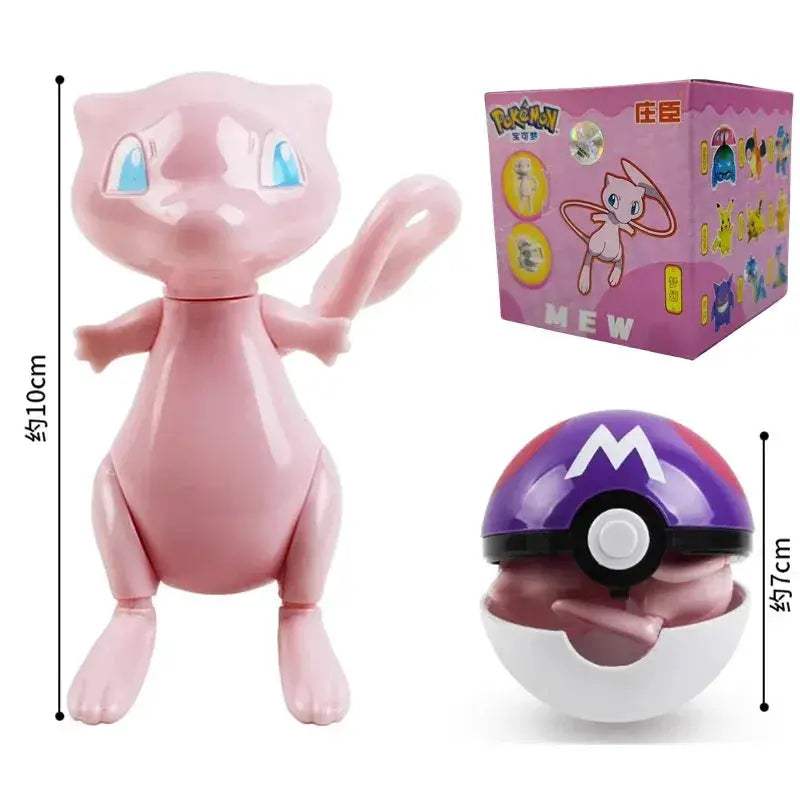 Pokemon Pokeball Anime Figures Toys, Pikachu Gengar Dragonite Snorlax Lapras Pocket Pokeball Toys - ToylandEU