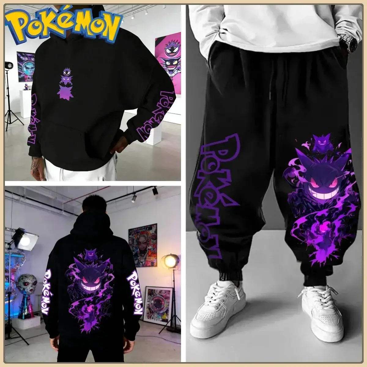 Pokemon Print Tracksuit Set For Men Unisex Streetwear - ToylandEU