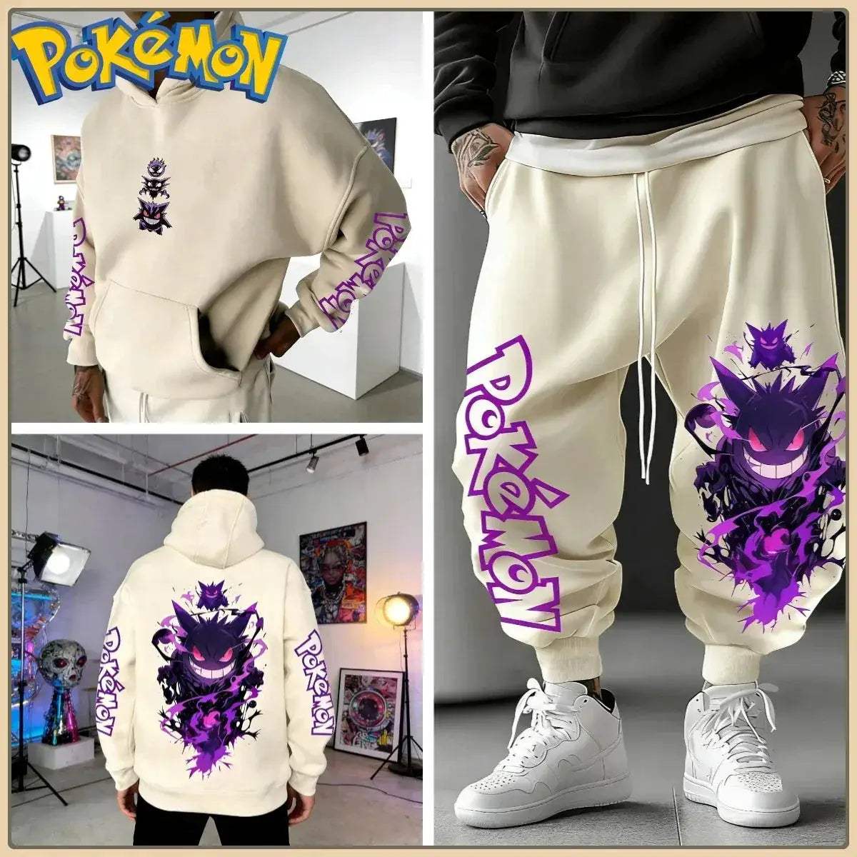 Pokemon Print Tracksuit Set For Men Unisex Streetwear - ToylandEU