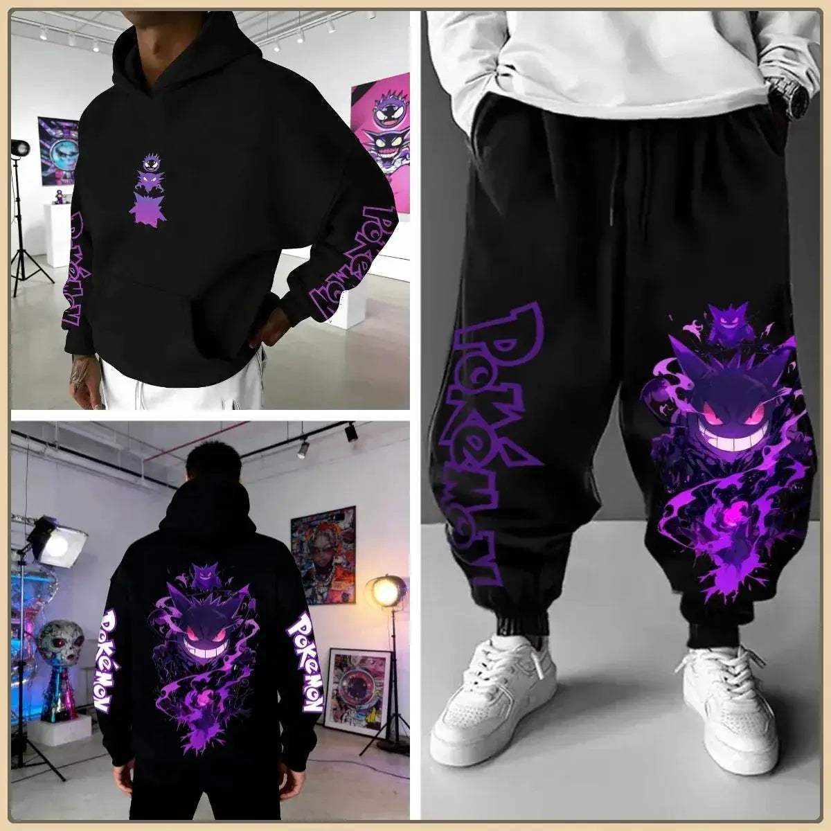 Pokemon Print Tracksuit Set For Men Unisex Streetwear - ToylandEU