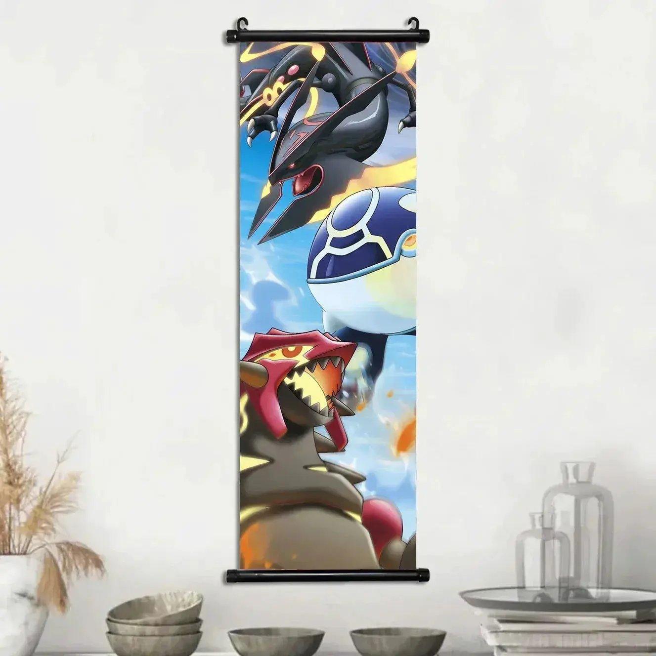  Pokemon Scroll Wall Art, Anime Posters Pikachu Eevee Modern Room Decoration Charizard Canvas Hanging Scrolls Wall Prints -  ToylandEU™