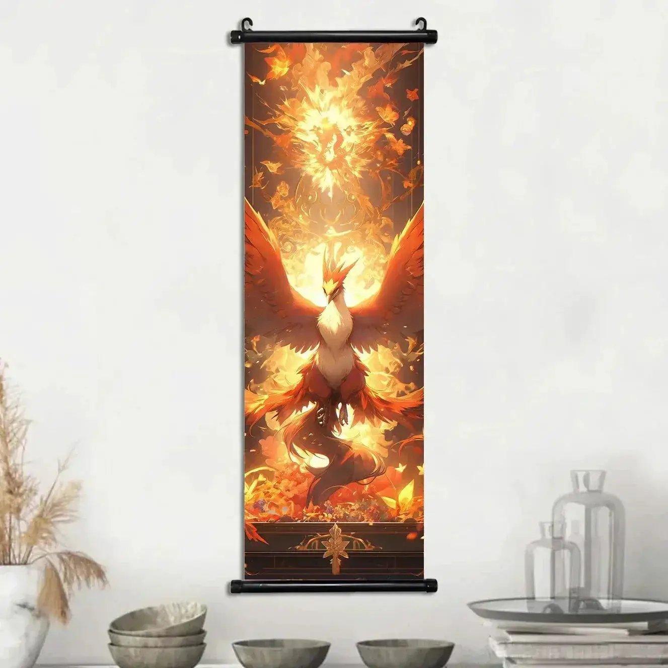  Pokemon Scroll Wall Art, Anime Posters Pikachu Eevee Modern Room Decoration Charizard Canvas Hanging Scrolls Wall Prints -  ToylandEU™