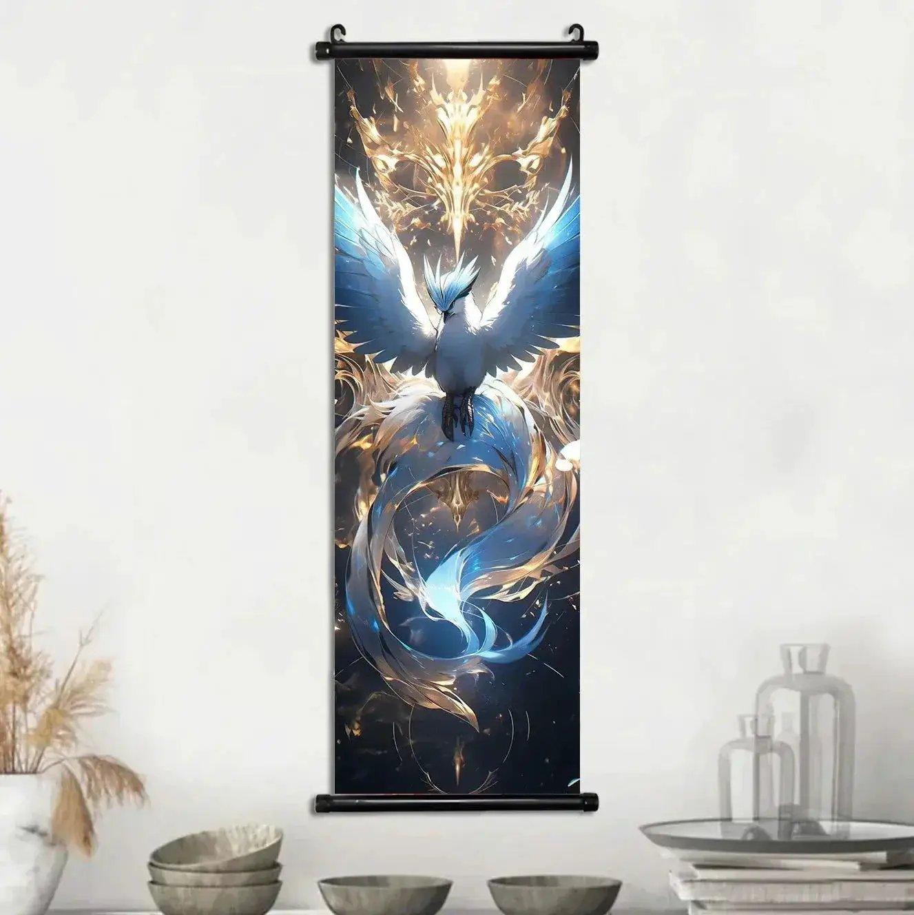  Pokemon Scroll Wall Art, Anime Posters Pikachu Eevee Modern Room Decoration Charizard Canvas Hanging Scrolls Wall Prints -  ToylandEU™
