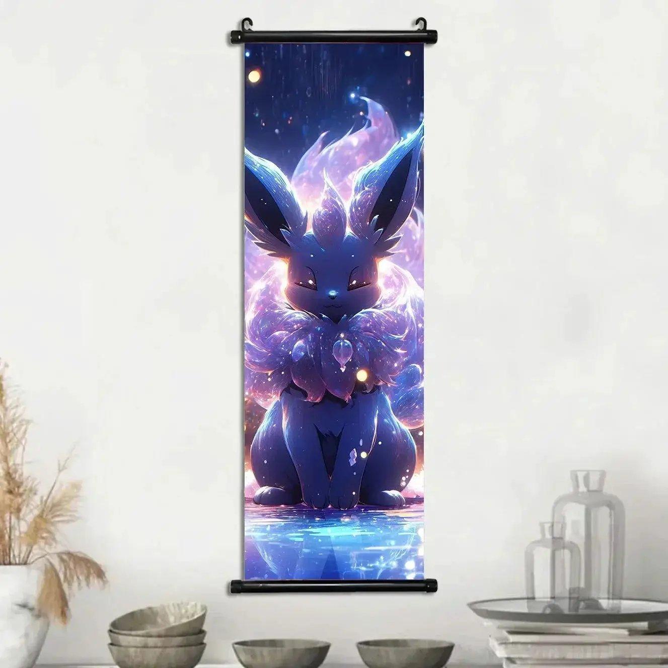  Pokemon Scroll Wall Art, Anime Posters Pikachu Eevee Modern Room Decoration Charizard Canvas Hanging Scrolls Wall Prints -  ToylandEU™