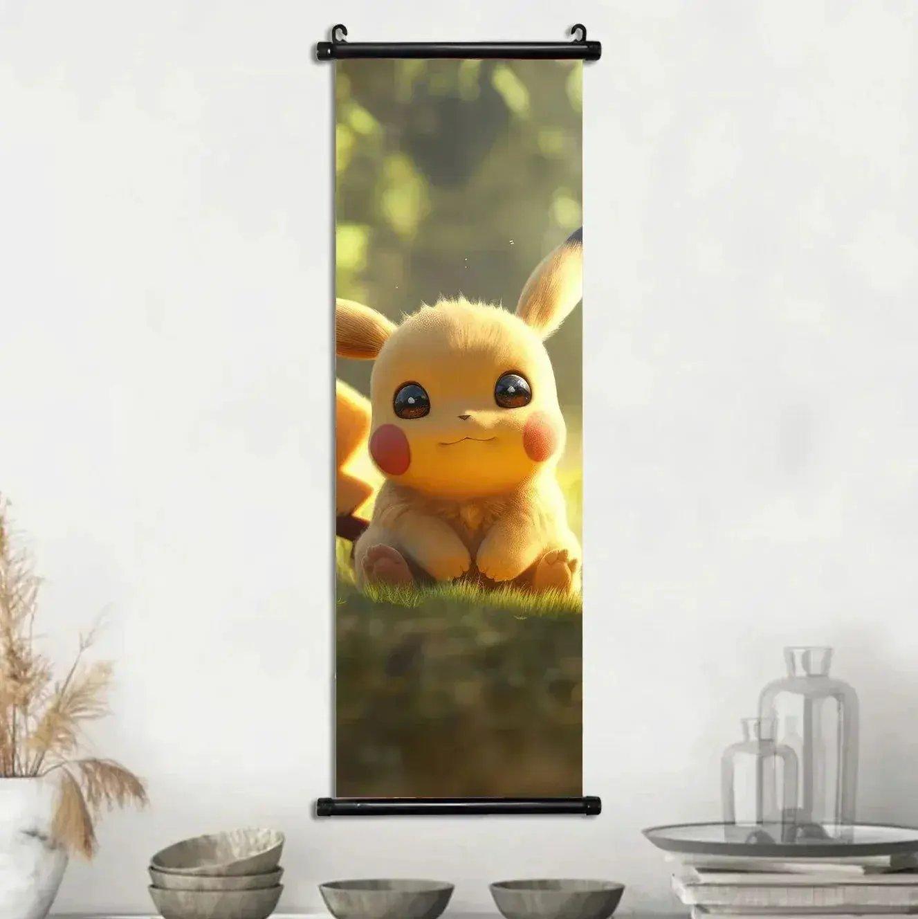  Pokemon Scroll Wall Art, Anime Posters Pikachu Eevee Modern Room Decoration Charizard Canvas Hanging Scrolls Wall Prints -  ToylandEU™