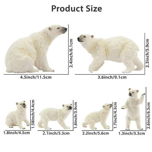  Polar Bear Figures | Mini PVC Figurines | Toylandeu™ 