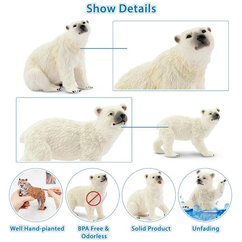  Polar Bear Figures | Mini PVC Figurines | Toylandeu™ 