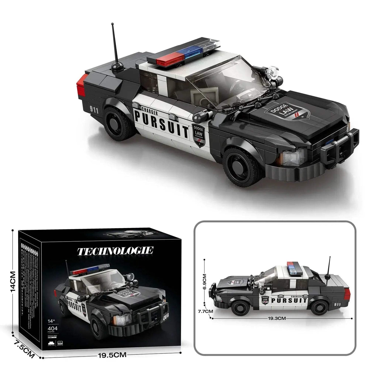 Police Car Building Blocks Set For Kids Educational 404 Pieces - ToylandEU
