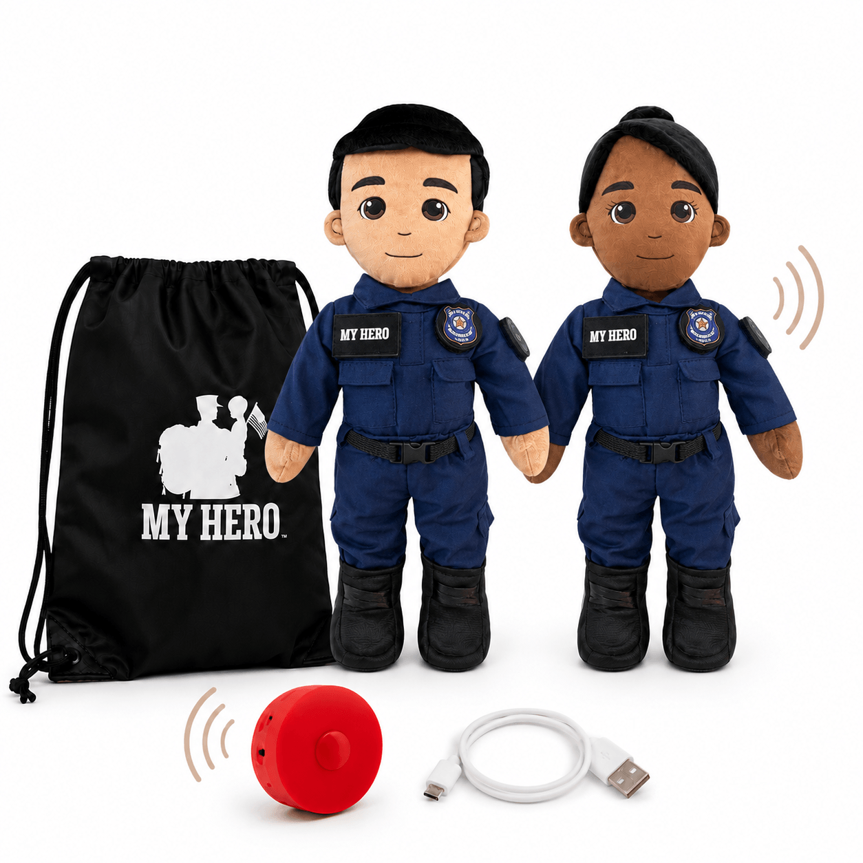  Police Officer Plush Doll Recordable Voice Feature 
