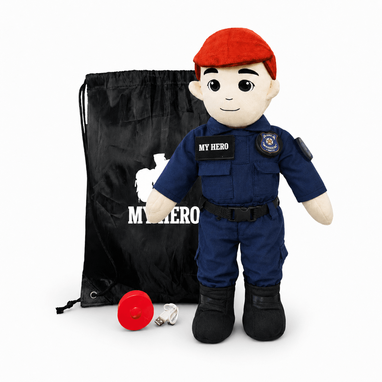  Police Officer Plush Doll Recordable Voice Feature 