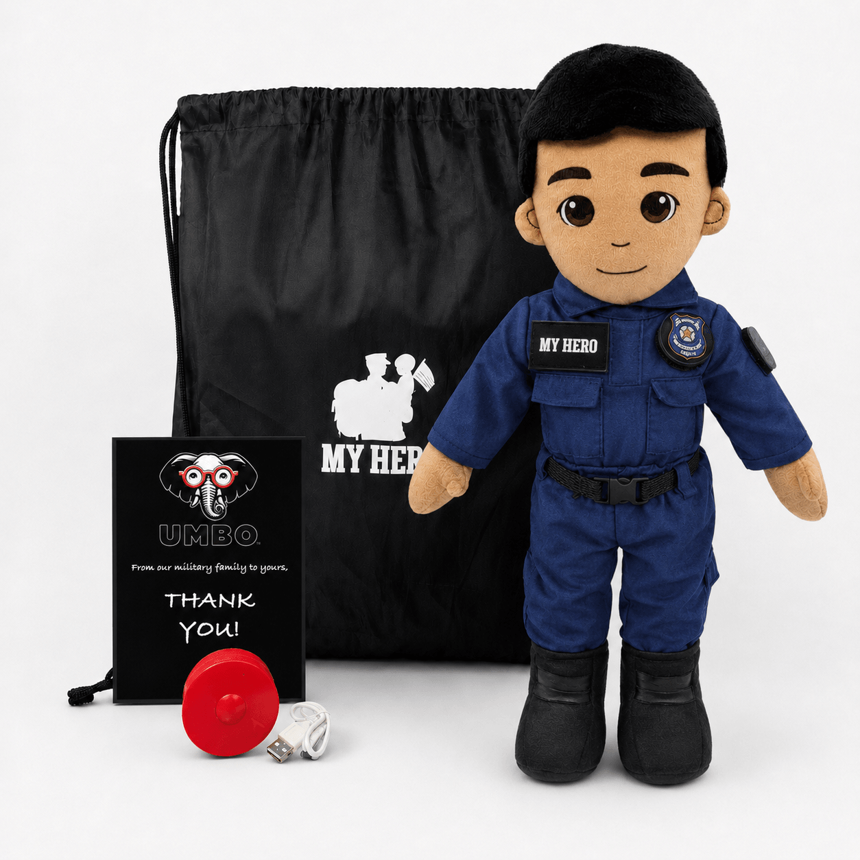  Police Officer Plush Doll Recordable Voice Feature 