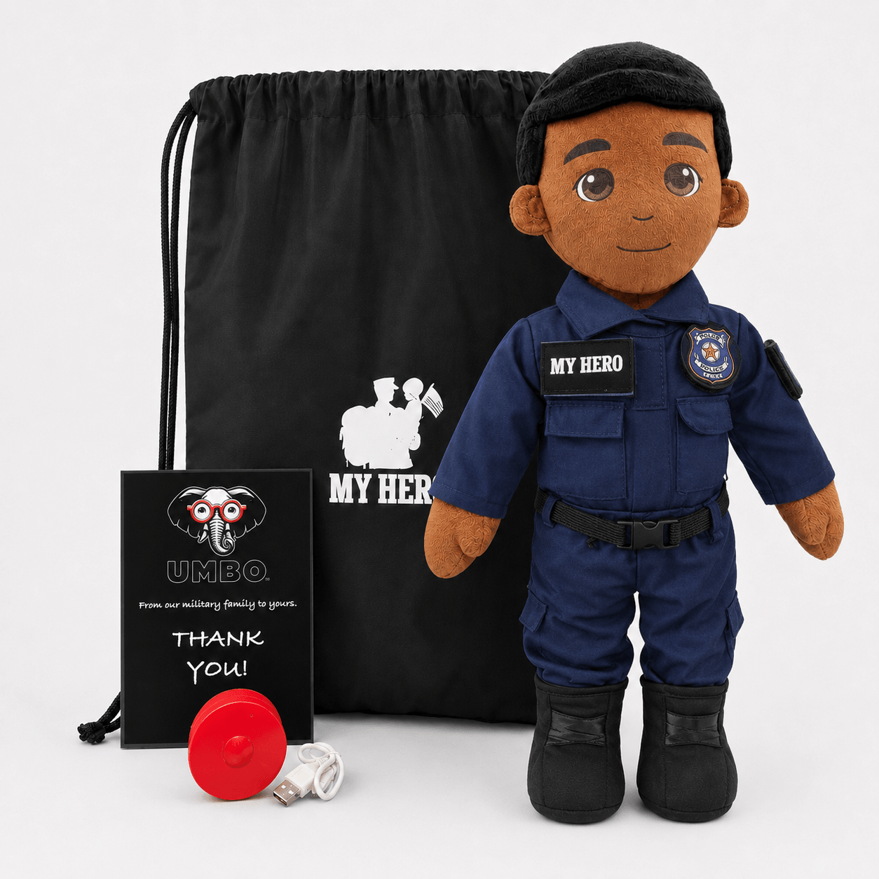  Police Officer Plush Doll Recordable Voice Feature 
