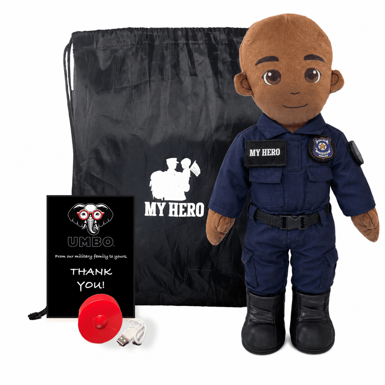 Police Officer Plush Doll Recordable Voice Feature 