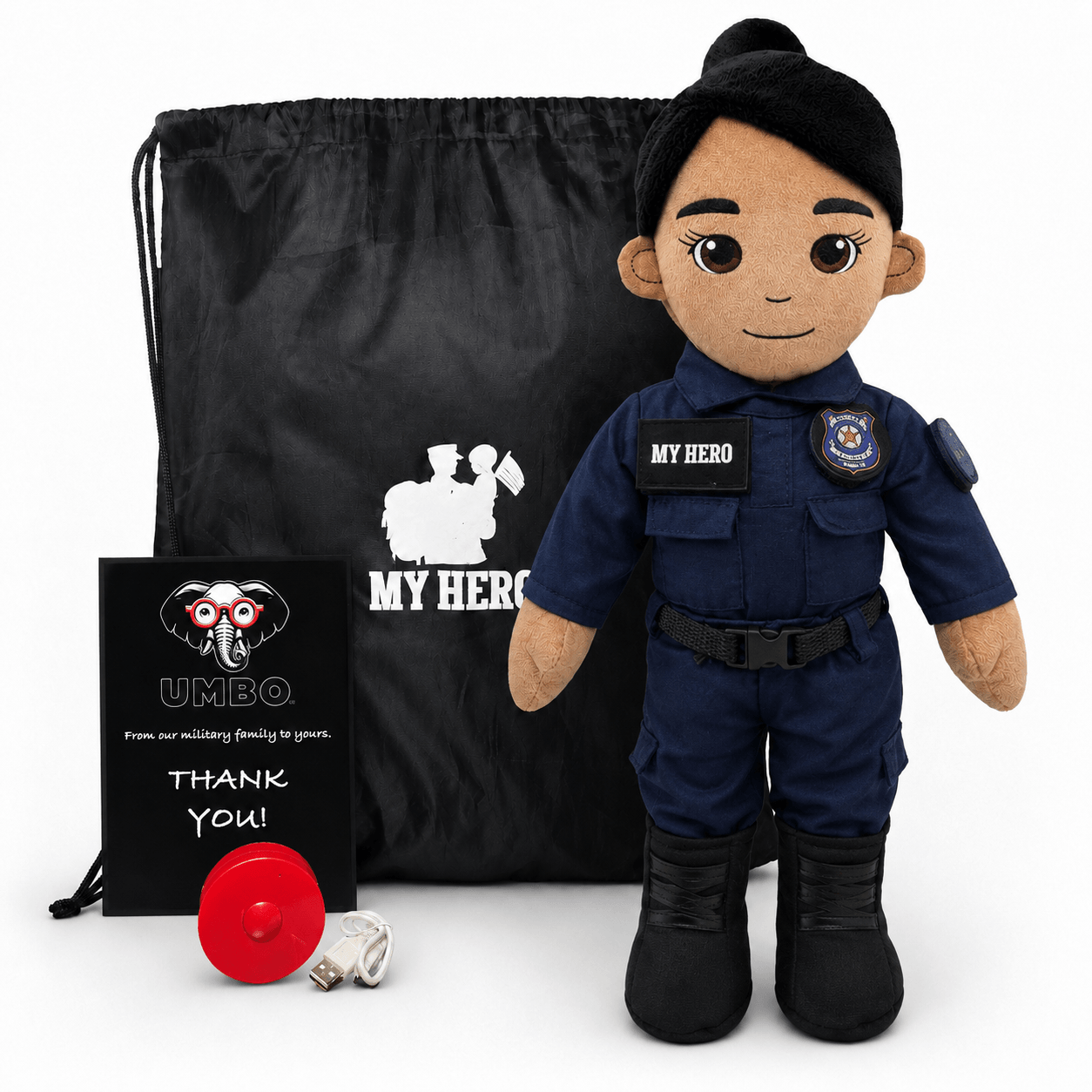  Police Officer Plush Doll Recordable Voice Feature 