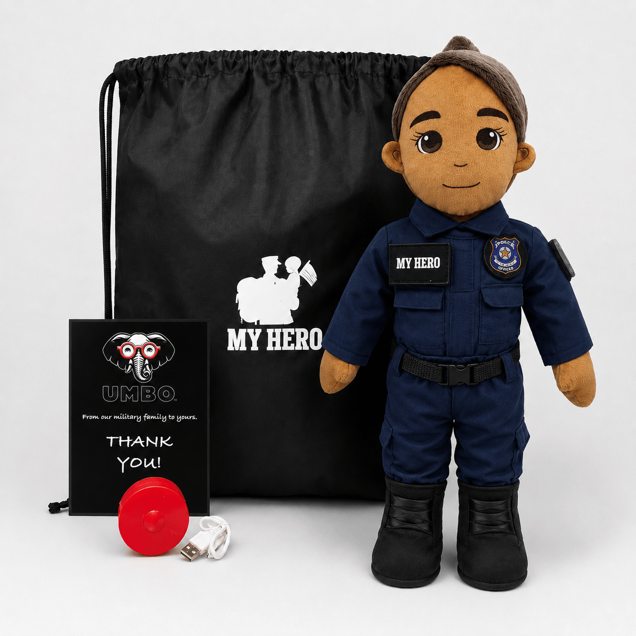  Police Officer Plush Doll Recordable Voice Feature 