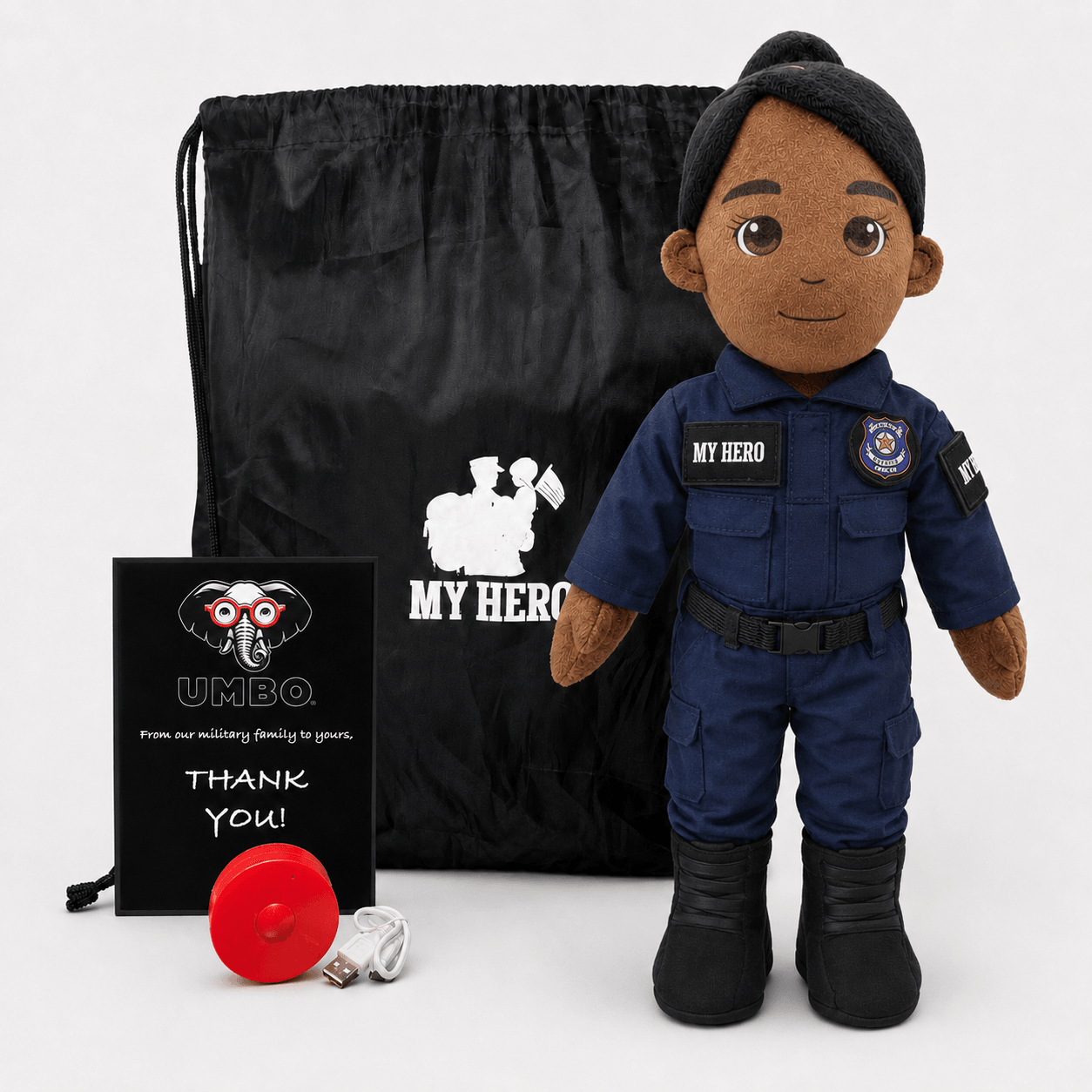  Police Officer Plush Doll Recordable Voice Feature 