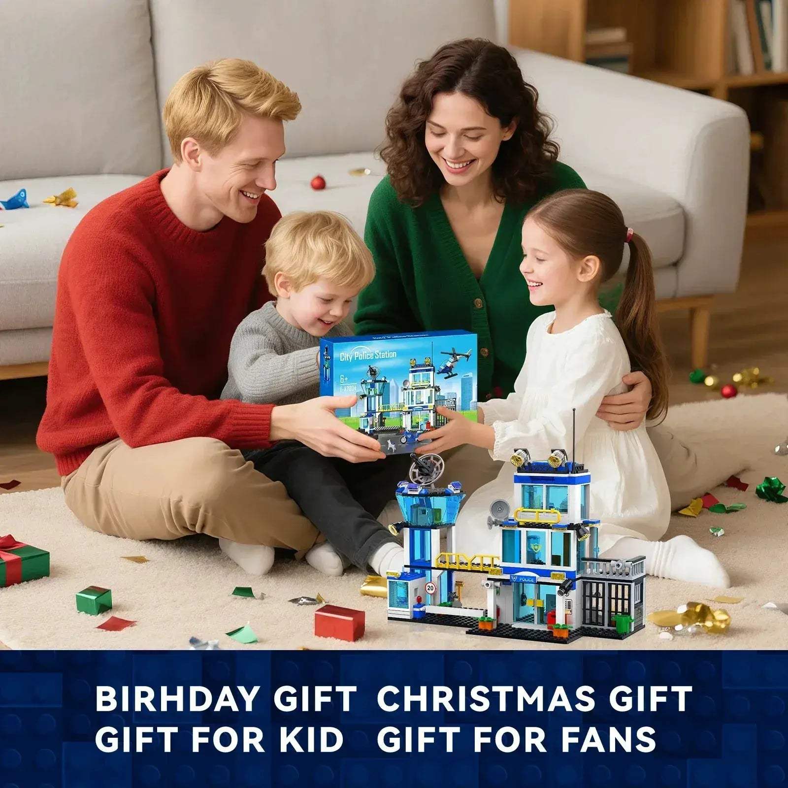 Police Station STEM Building Set With Helicopter Vehicles - ToylandEU