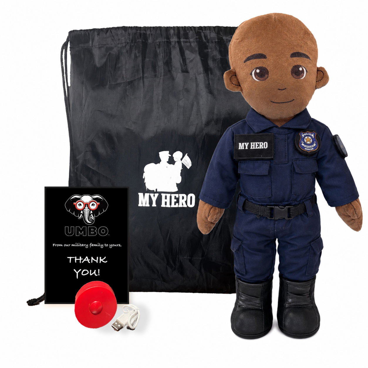  Police Officer Plush Doll Recordable Voice Feature 