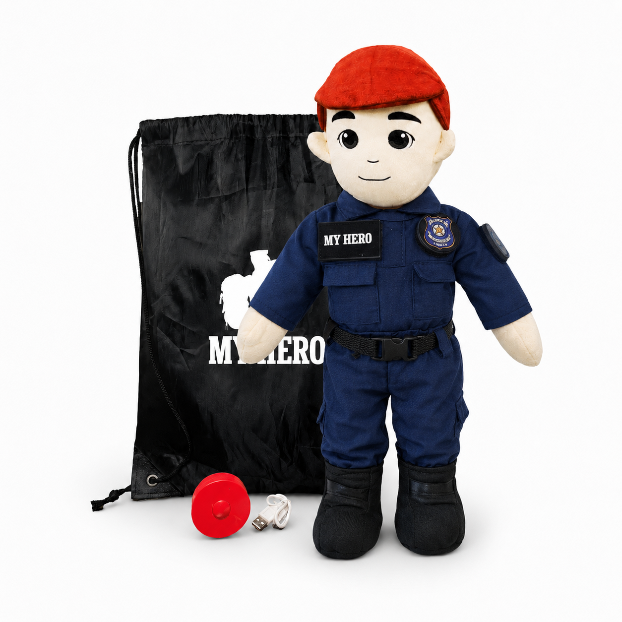  Police Officer Plush Doll Recordable Voice Feature 