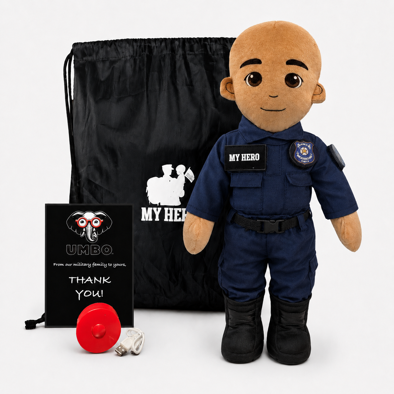  Police Officer Plush Doll Recordable Voice Feature 