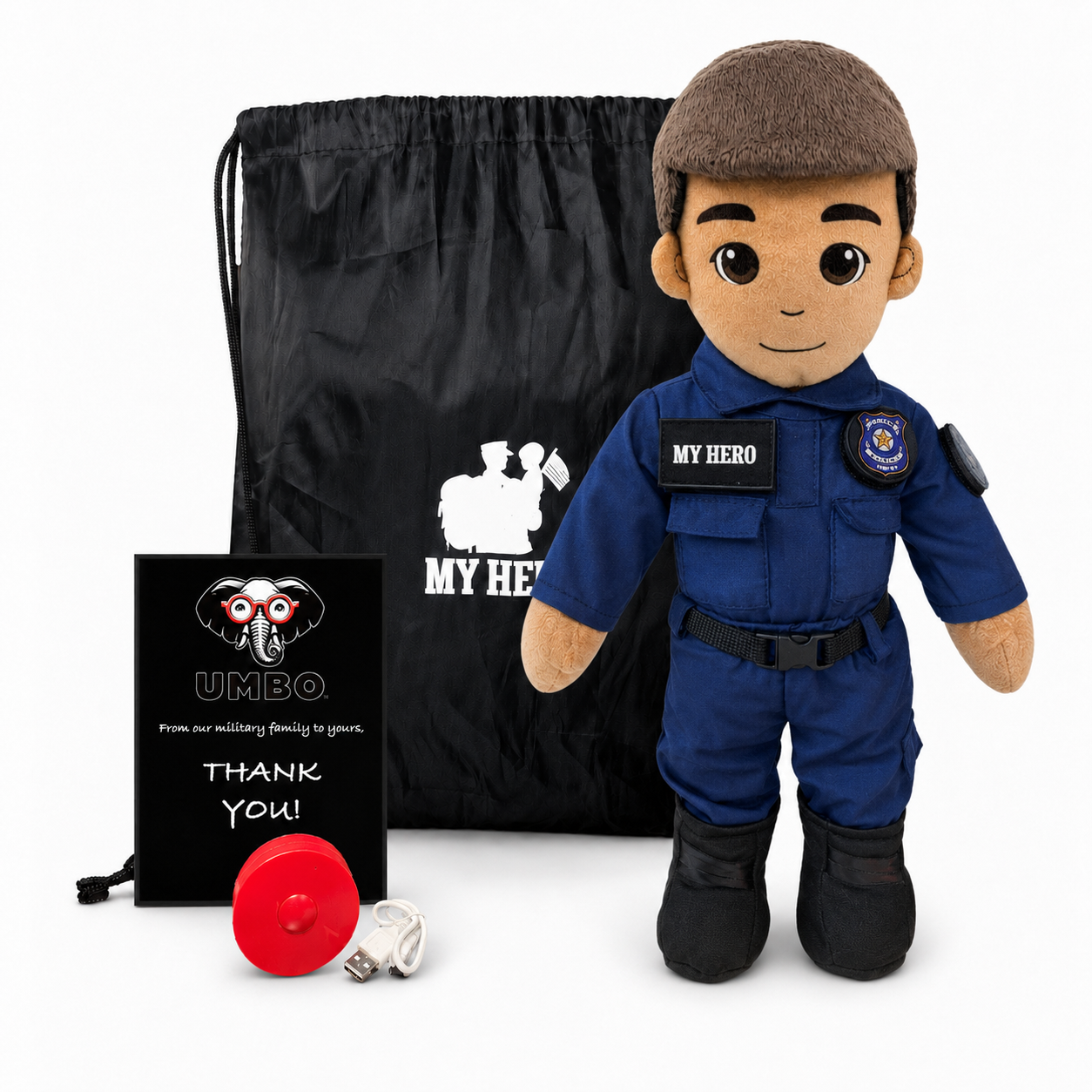  Police Officer Plush Doll Recordable Voice Feature 