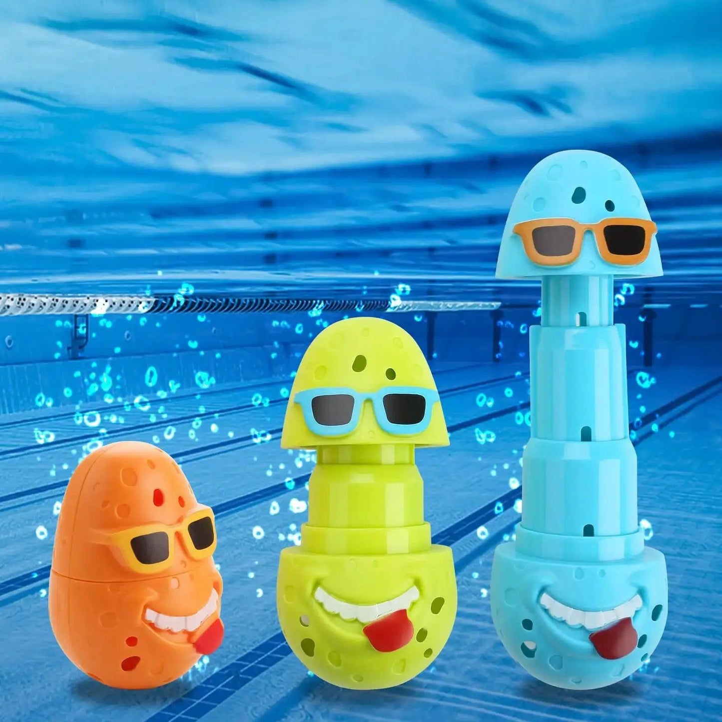  Pool Diving Toys Colorful 3 Pack Egg Clown Sticks -  ToylandEU™