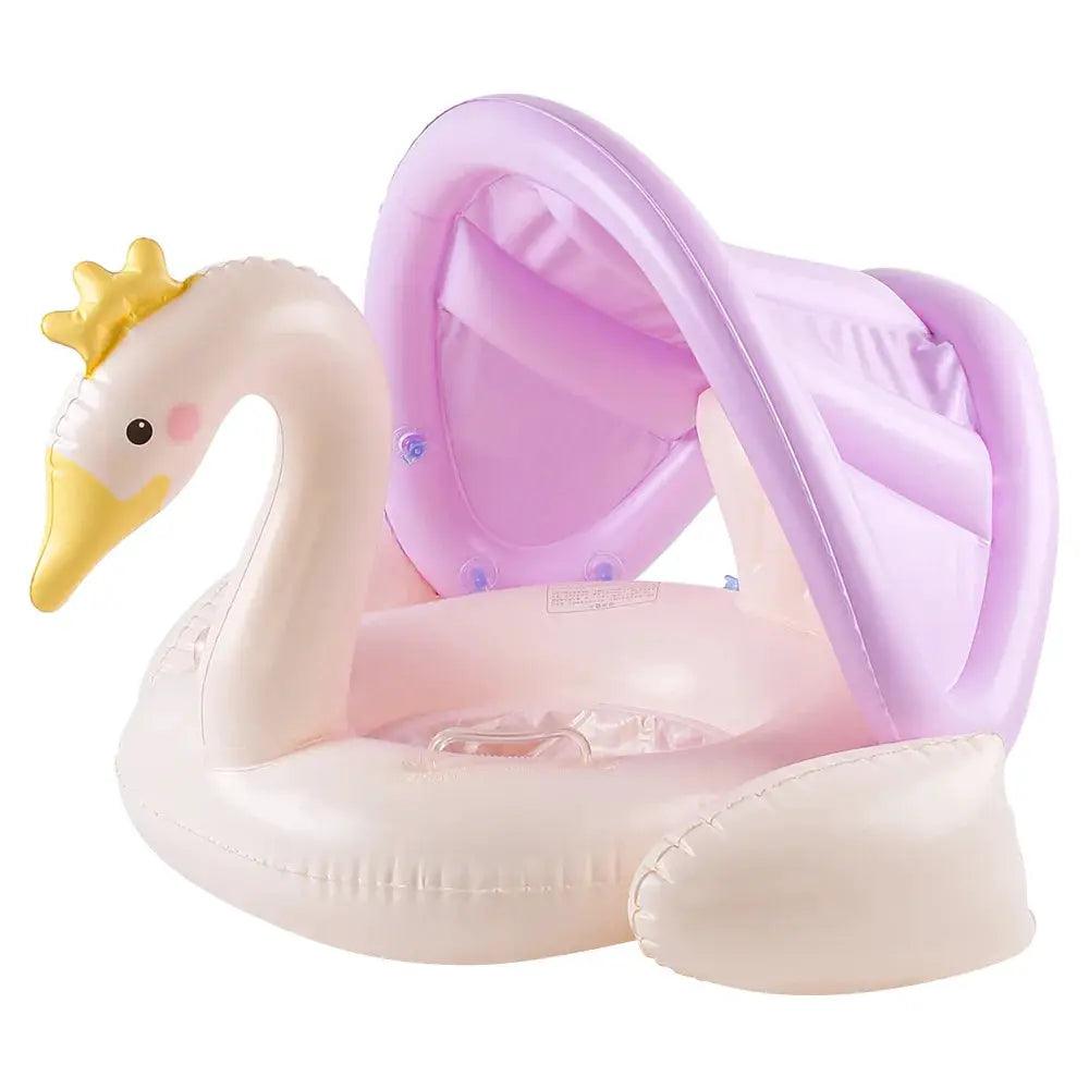  Sunshade Swim Ring With Canopy Pool Float Deluxe Swan -  ToylandEU™