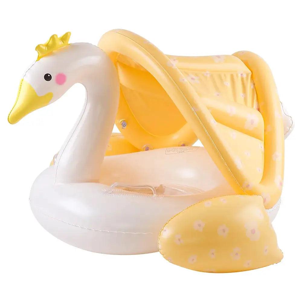  Sunshade Swim Ring With Canopy Pool Float Deluxe Swan -  ToylandEU™