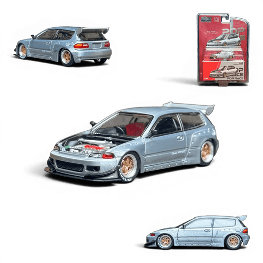  Pop Race Honda Civic EG6 Scale 1 To 64 Raw Metal -  ToylandEU™