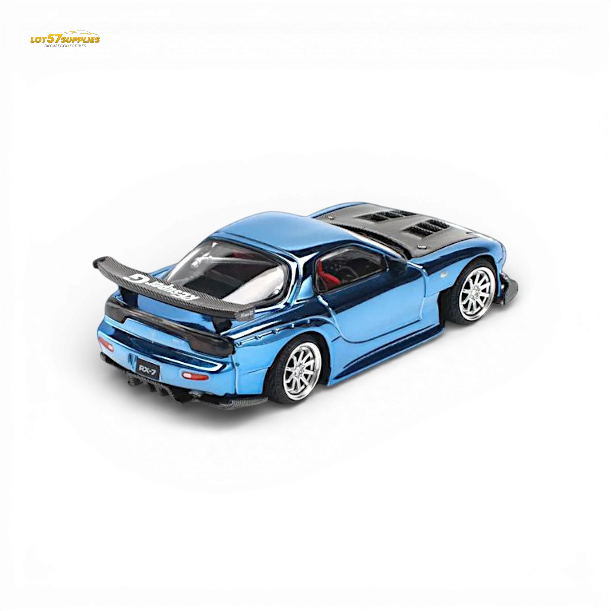 Pop Race Mazda RX-7 Re-Amemiya Blue Chrome 1:64 - ToylandEU