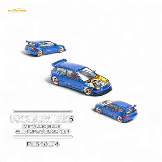  Pop Race Pandem Civic EG6 Diecast 1:64 Open Hood -  ToylandEU™