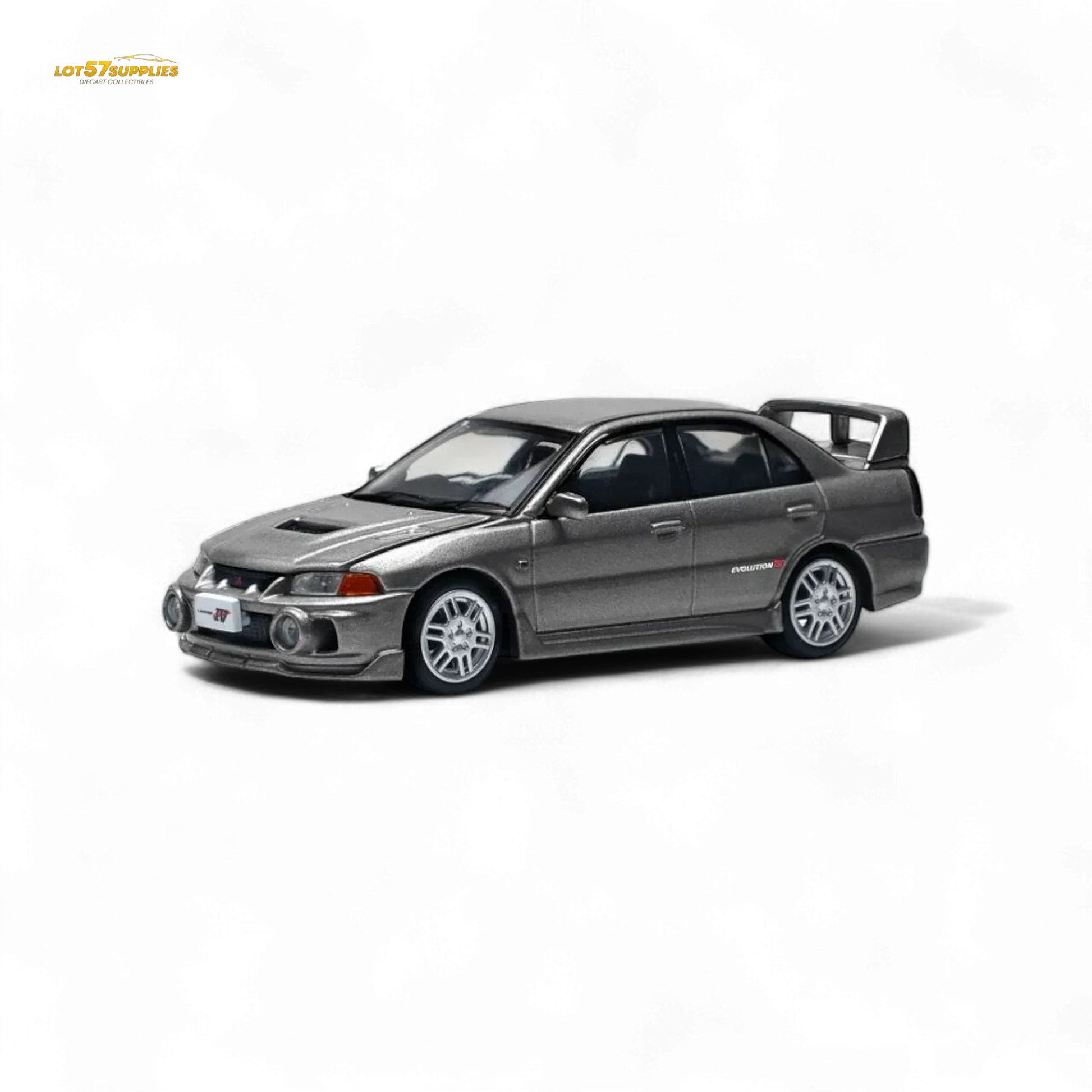 (Pre-Order) poprace MITSUBISHI LANCER EVOLUTION IV - DARK GREY 1/64 - ToylandEU