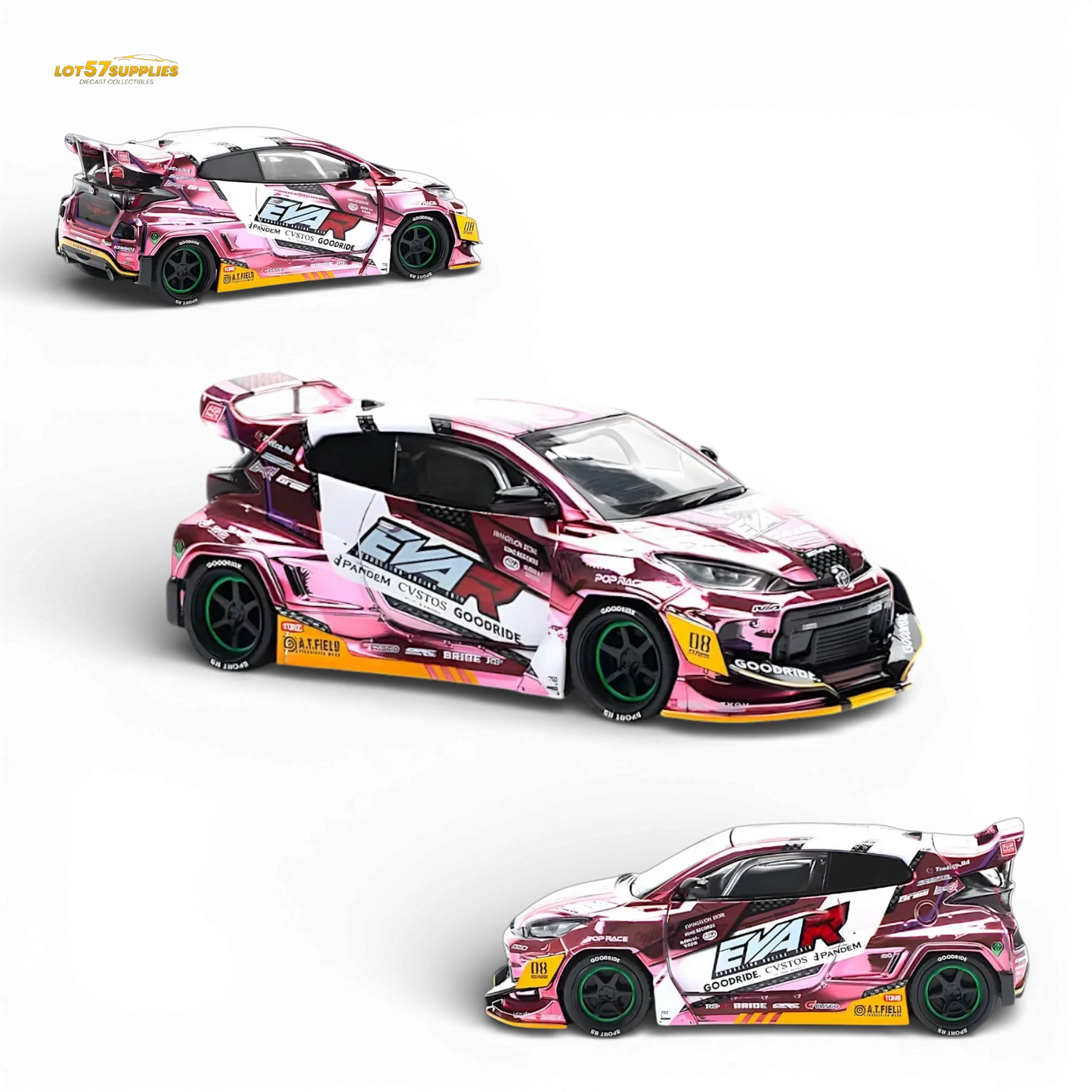 PopRace Toyota GR YARIS Pink EVA RT Production Model 1:64 - ToylandEU