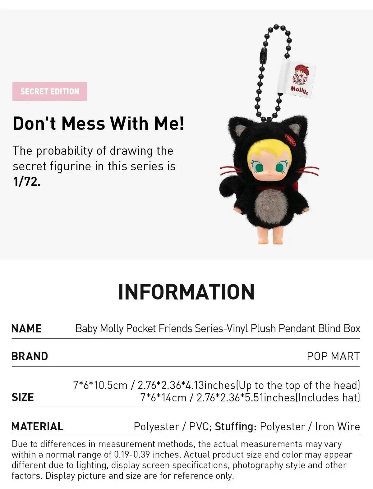  Popmart Baby Molly Pocket Friends Vinyl Pendant Limited -  ToylandEU™