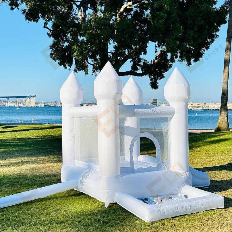 Popular Inflatable 3 in 1 Jumping Slide Mini White Bounce House - ToylandEU